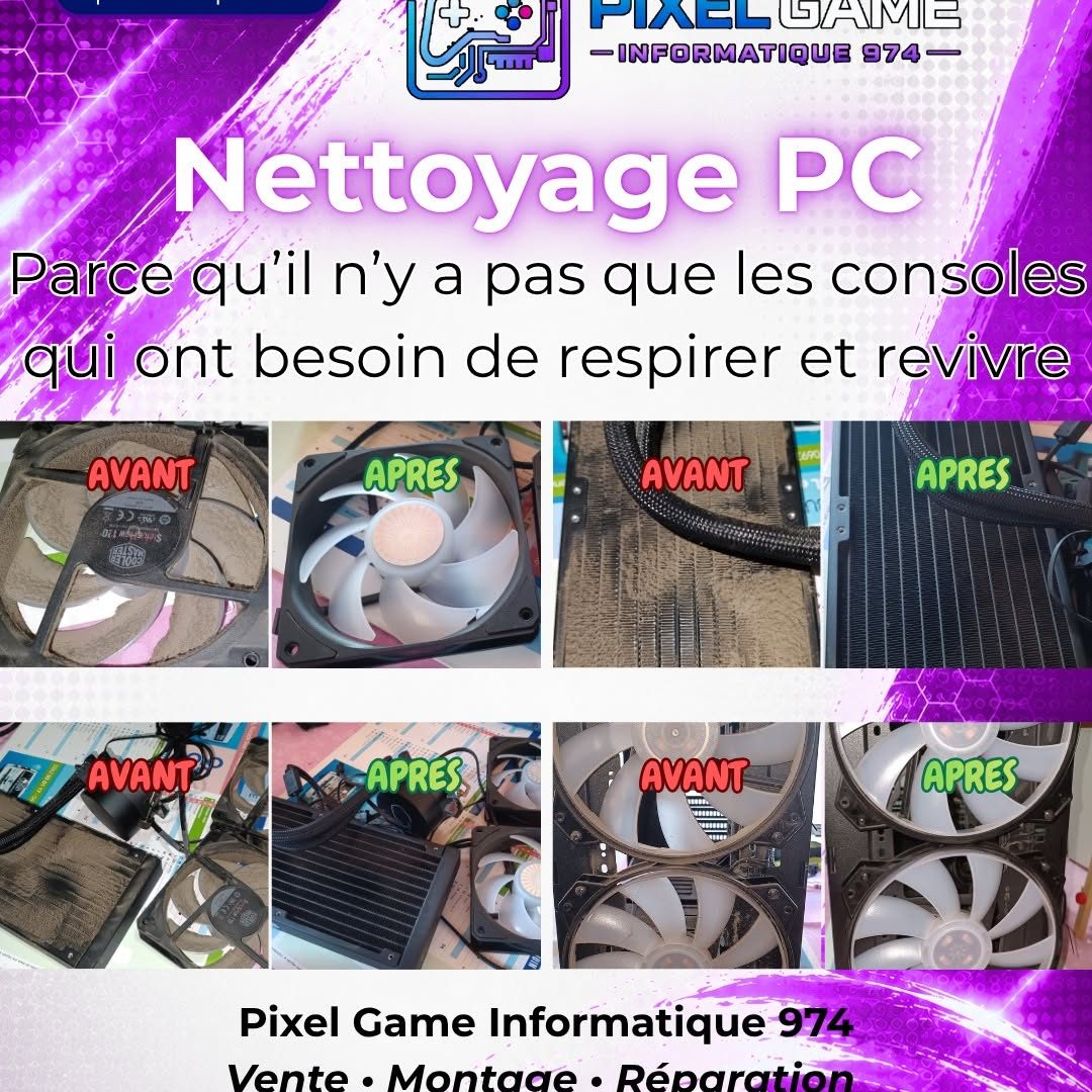 Ventilateurs de PC avant et après nettoyage
